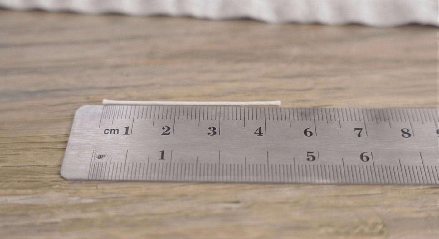 Measure the marked length against a ruler in millimeters